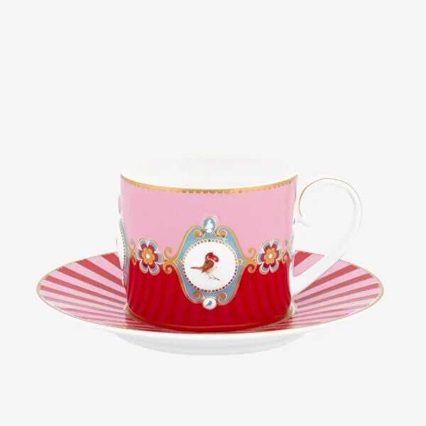 Love Birds Kırmızı Çay Fincanı 200 Ml