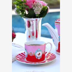 Love Birds Kırmızı Çay Fincanı 200 Ml