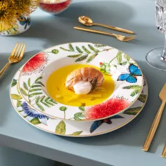 Amazonia Anmut Tropik Desenli Çukur Tabak 24 cm