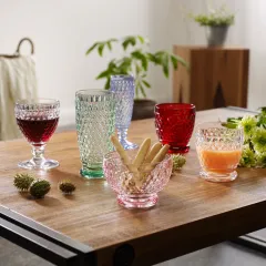 Boston Kırmızı Kristal Su Bardağı