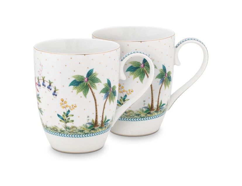 Jolie İkili Beyaz Büyük Mug Seti 350 Ml.