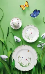 Colourful Spring Çiçek Desenli Kahve, Çay Fincan Tabağı