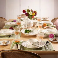 Petite Fleur Çiçek Desenli Oval Servis Tabağı 37 cm