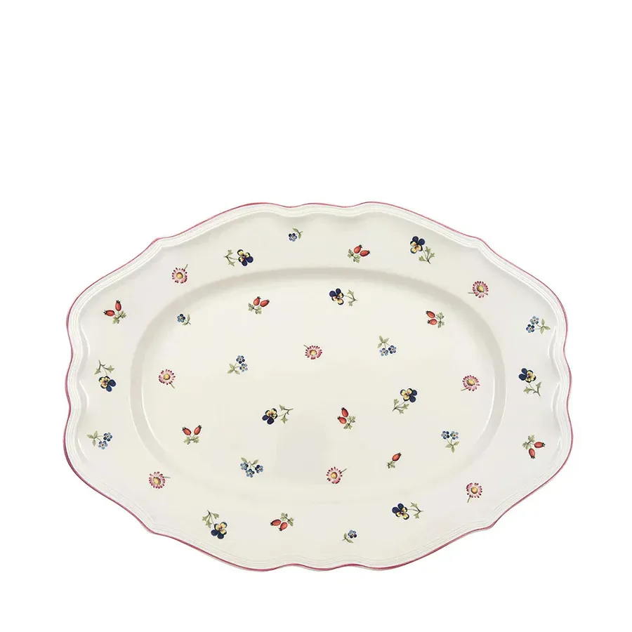 Petite Fleur Çiçek Desenli Oval Servis Tabağı 37 cm