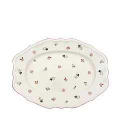 Petite Fleur Çiçek Desenli Oval Servis Tabağı 37 cm