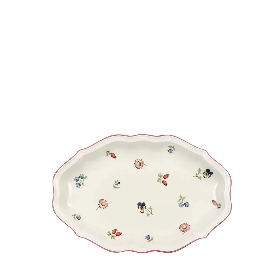 Petite Fleur Çiçek Desenli Oval Servis Tabağı 24 cm
