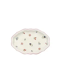 Petite Fleur Çiçek Desenli Oval Servis Tabağı 24 cm