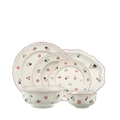 Petite Fleur 12 Kişilik Beyaz 51 Parça Porselen Yemek Takımı