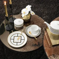 Metrochic Geometrik Desenli Pasta Tabağı 22 cm