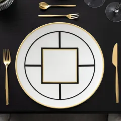 Metrochic Geometrik Desenli Pasta Tabağı 22 cm