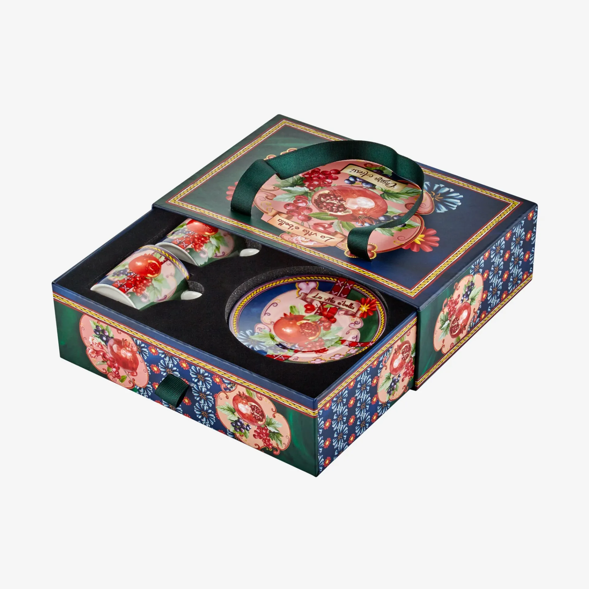 Chiara Alessi Capri Mavi Yeşil Kahve Fincan Seti 120 Ml