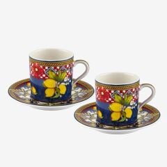Porselen Kahve Fincan Seti 120 Ml Mavi