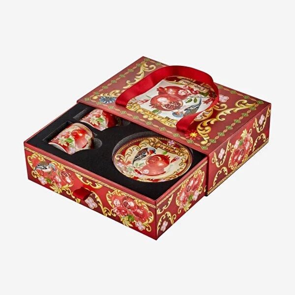 Chiara Alessi Capri Narlı Kahve Fincan Seti 120 Ml Kırmızı