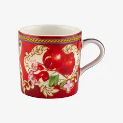 Chiara Alessi Capri Narlı Kırmızı Metal Kutulu kahve fincan seti