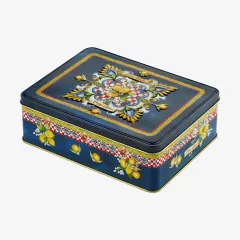 Chiara Alessi Capri Limonlu Mavi Metal kutulu Kahve fincan seti