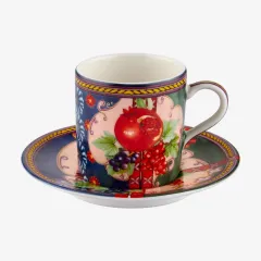 Chiara Alessi Capri Mavi Yeşil Metal kutulu Kahve fincan seti