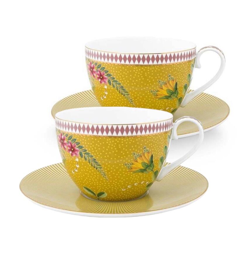 La Majorelle Sarı 2Li Çay Fincan Seti 280Ml