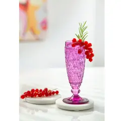 Boston Fuşya Kristal Şampanya Kadehi
