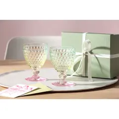 Boston Pearl Çok Renkli Kristal Kırmızı Şarap Kadehi