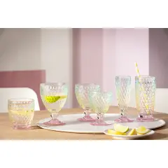 Boston Pearl Çok Renkli Kristal Kırmızı Şarap Kadehi