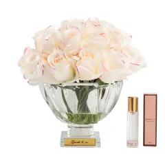 Guerlie&co. Krem Pembe 21 Tomurcuk Gül Kristal Cam