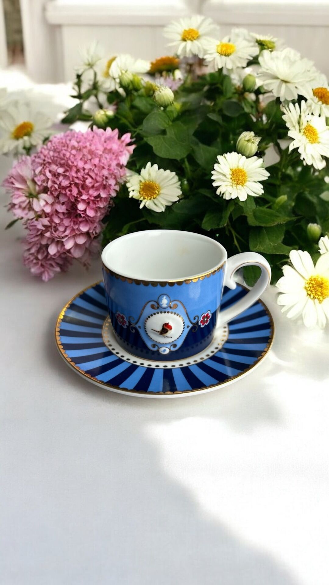 Love Birds Mavi Kahve Fincanı YENİİ