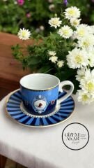 Love Birds Mavi Kahve Fincanı YENİİ