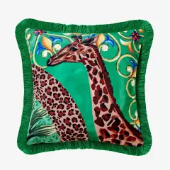 Yeşil Kadife Dekoratif Yastık 43X43 Cm Il Giardino Collection by Chiara Alessi