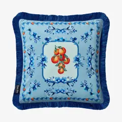 Mavi Kadife Dekoratif Yastık 45X45 Cm Carpe Diem Collection by Chiara Alessi