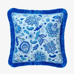 Mavi Kadife Dekoratif Yastık 45X45 Cm Lily Collection by Chiara Alessi