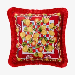 Kırmızı Kadife Dekoratif Yastık 45X45 Cm Portofino Collection by Chiara Alessi