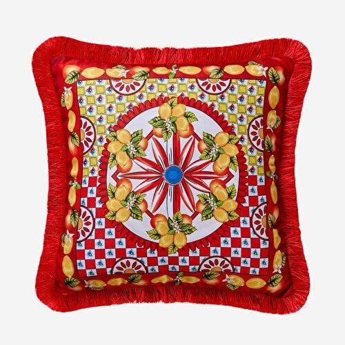 Kırmızı Kadife Dekoratif Yastık 45X45 Cm Portofino Collection by Chiara Alessi