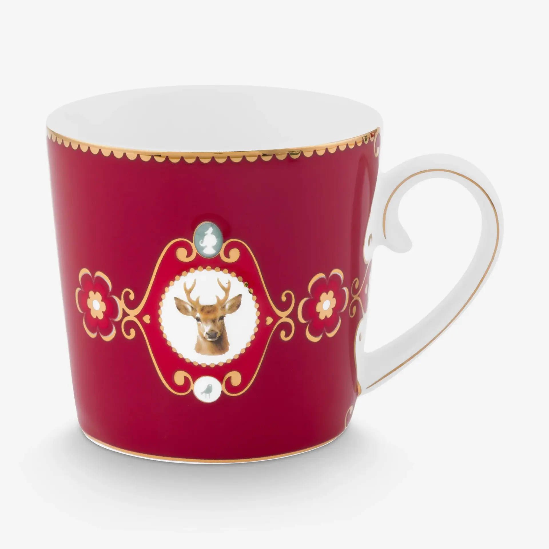 Love Birds Bordo Geyikli 150ml Mug