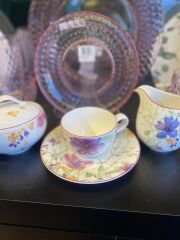 Mariefleur Çiçek Desenli Kahve, Çay Fincan Tabağı