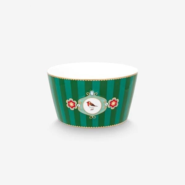 Love Birds Yeşil Kase 15Cm Çizgili