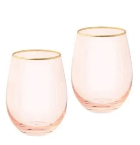 Tumbler Glasses Crystal Rose Set of 2