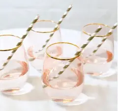 Tumbler Glasses Crystal Rose Set of 2