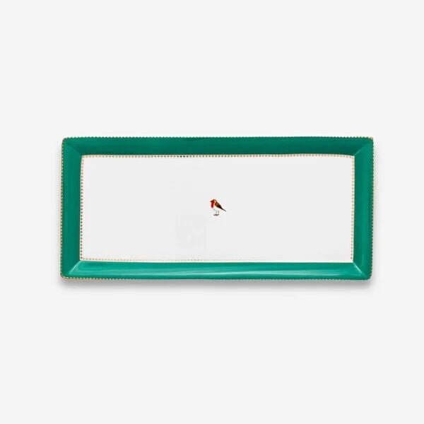 Love Birds Yeşil Dikdörtgen Servis