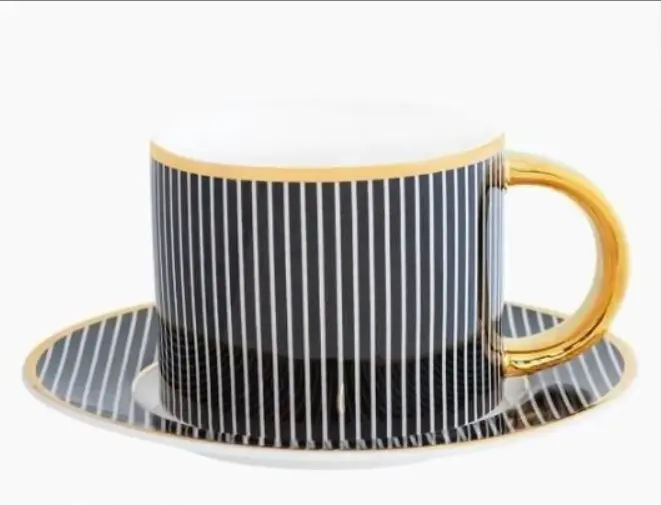 Teacup & Saucer Pinstripe Ebony