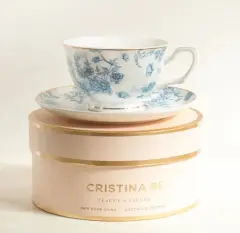 Teacup & Saucer French Toile