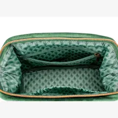 Quiltey Days Kadife Küçük Makyaj Çantası Yeşil  19x8,5x12cm