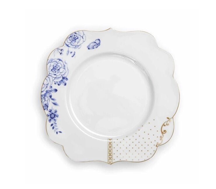 Royal White Beyaz / Mavi Renkli Kahvaltı Tabağı 23,5 Cm