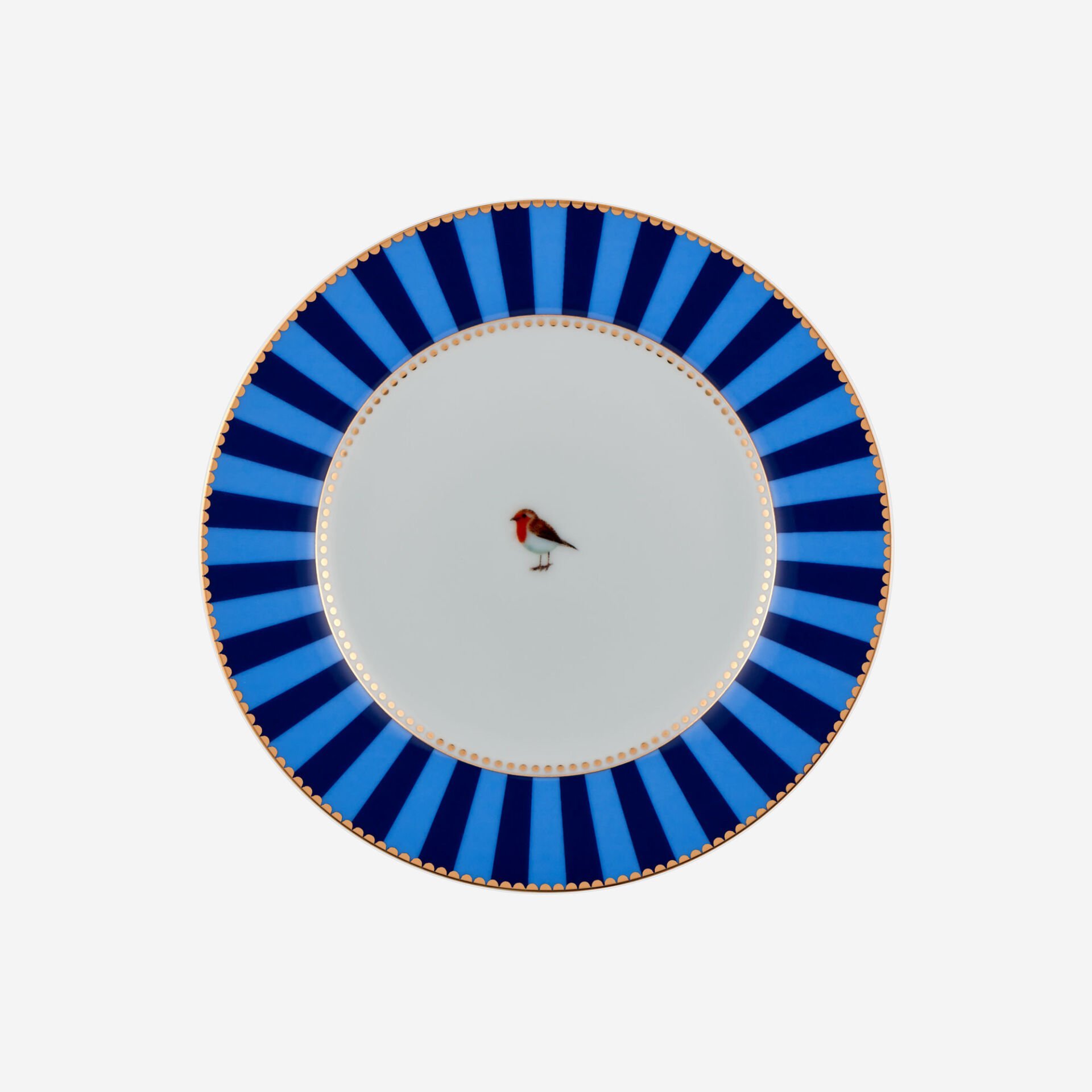 Love Birds Mavi Çizgili Tabak 17 cm