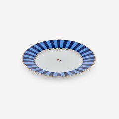 Love Birds Mavi Çizgili Tabak 17 cm