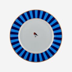 Love Birds Mavi Çizgili Tabak 21 cm