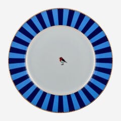 Love Birds Mavi Çizgili Yemek Tabağı 26,5 cm