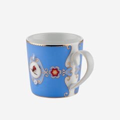 Love Birds Mavi Madalyon Desenli  Küçük Mug 150 ml