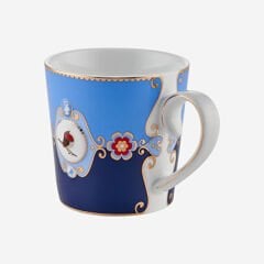 Love Birds Mavi Renkli Madalyon Desenli Mug 250 ml