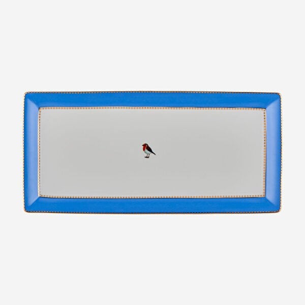 Love Birds Mavi Servis Tabaği 33.3x15.5cm