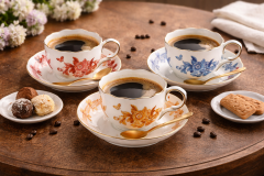 Mavi Porselen 2'li Kahve Fincan Seti 85 Ml Primavera Collection by Chiara Alessi